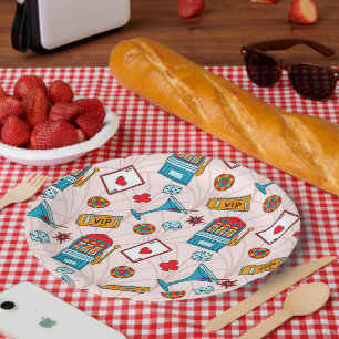 Lucky Casino Night Patroon Papieren Bordje