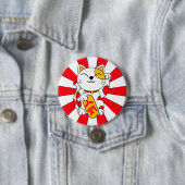 Lucky Cat (A) Ronde Button 7,6 Cm (In situ)