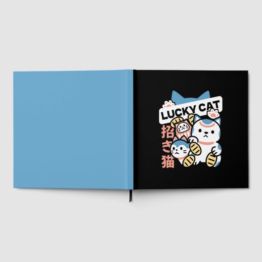 Lucky Cat Art – Maneki Neko with Gold Coin Gastenboek (Volledig)