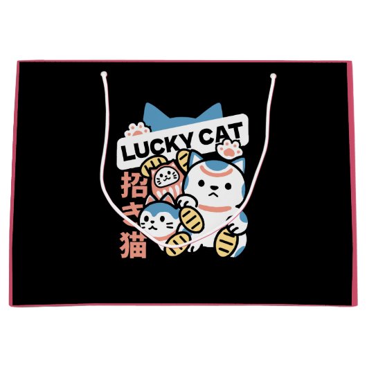 Lucky Cat Art – Maneki Neko with Gold Coin Groot Cadeauzakje (Voorkant)