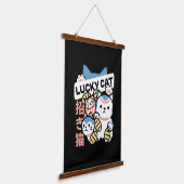 Lucky Cat Art – Maneki Neko with Gold Coin Hangend Wandkleed (Gebogen)