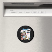 Lucky Cat Art – Maneki Neko with Gold Coin Magneet (Insitu (Vaatwasser))