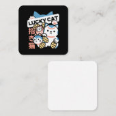 Lucky Cat Art – Maneki Neko with Gold Coin Notitiekaartje (Voorkant / Achterkant)