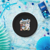 Lucky Cat Art – Maneki Neko with Gold Coin Papieren Bordje (Feest)