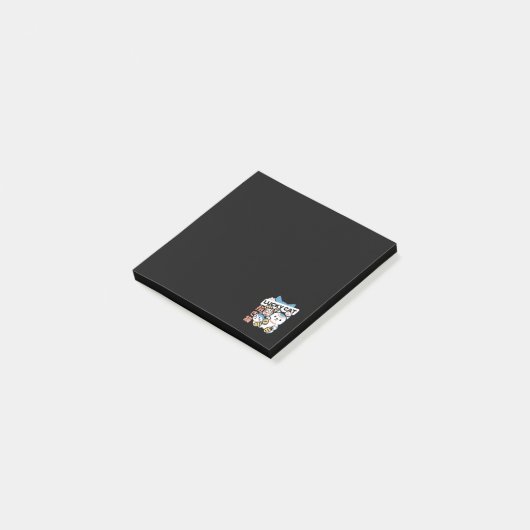 Lucky Cat Art – Maneki Neko with Gold Coin Post-it® Notes (Schuin)