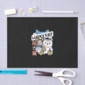 Lucky Cat Art – Maneki Neko with Gold Coin Tissuepapier (Craft)