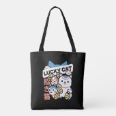 Lucky Cat Art – Maneki Neko with Gold Coin Tote Bag (Achterkant)