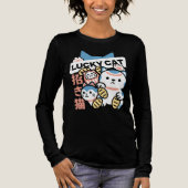 Lucky Cat Art – Maneki Neko with Gold Coin Tri-Blend Shirt (Voorkant)