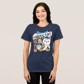 Lucky Cat Art – Maneki Neko with Gold Coin Tri-Blend Shirt (Voorkant volledig)