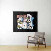 Lucky Cat Art – Maneki Neko with Gold Coin Wandkleed (In Situ (horizontaal))