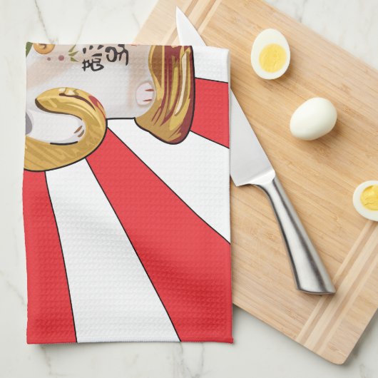 Lucky Cat B Theedoek (Quarter Fold)