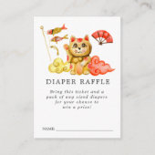 Lucky Cat | Baby shower Diaper Raffle Ticket Informatiekaartje (Voorkant)
