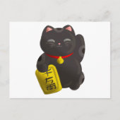 Lucky Cat Black Briefkaart (Voorkant)