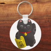 Lucky Cat Black Sleutelhanger (Voorkant)