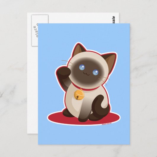 Lucky Cat Briefkaart (Voorkant / Achterkant)