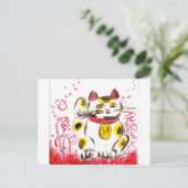 Lucky Cat Briefkaart (Staand voorkant)