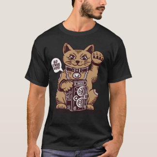 Lucky cat  camera fotografie maneki neko t-shirt
