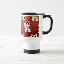 Lucky Cat Cartoon Fortune Pet Fun Pattern Reisbeker