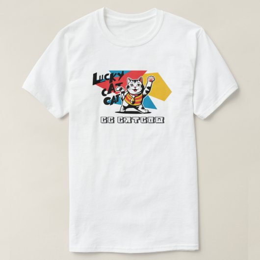 Lucky Cat [ CC-CatCow ] T-shirt (Design voorkant)