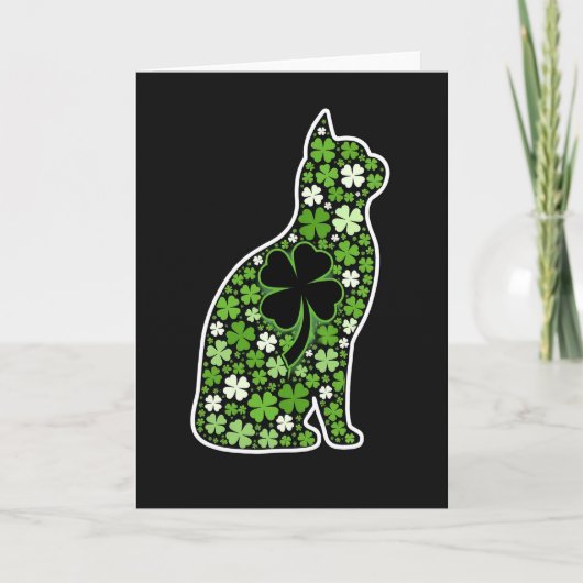 Lucky Cat Clover Grafische Kaart (Voorkant)