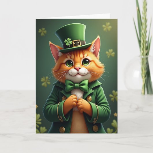 Lucky Cat Clover Patroonkaart Kaart (Voorkant)