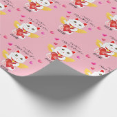 Lucky Cat Cupid Cadeaupapier (Hoek)