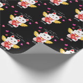 Lucky Cat Cupid Cadeaupapier (Hoek)