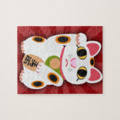 Lucky Cat Cute Cartoon Fun Illustration Design Legpuzzel (Horizontaal)