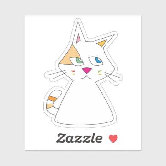 Lucky Cat Doodle Sticker (Vel)