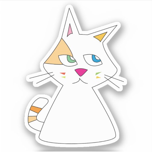 Lucky Cat Doodle Sticker (Voorkant)