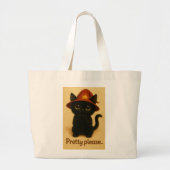 Lucky Cat Emi – Begging Pose Witch Cat Tote Bag (Voorkant)