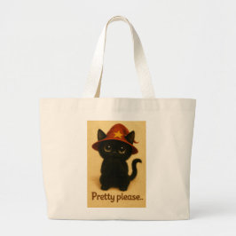 Lucky Cat Emi – Begging Pose Witch Cat Tote Bag