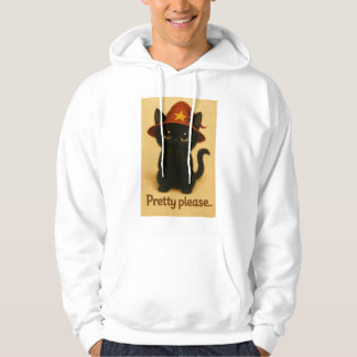 Lucky Cat Emi – Kawaii Begging Pose Witch Cat Hoodie