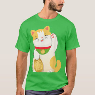 Lucky Cat for Happiness Maneki Neko Japan T-shirt