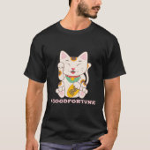 Lucky Cat Good Fortune Maneki Neko T-shirt (Voorkant)