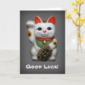 Lucky Cat Good Luck Card Kaart (Gele Bloem)