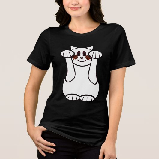 Lucky Cat - Hou me vast - pak me op! Tri-Blend Shirt (Voorkant)