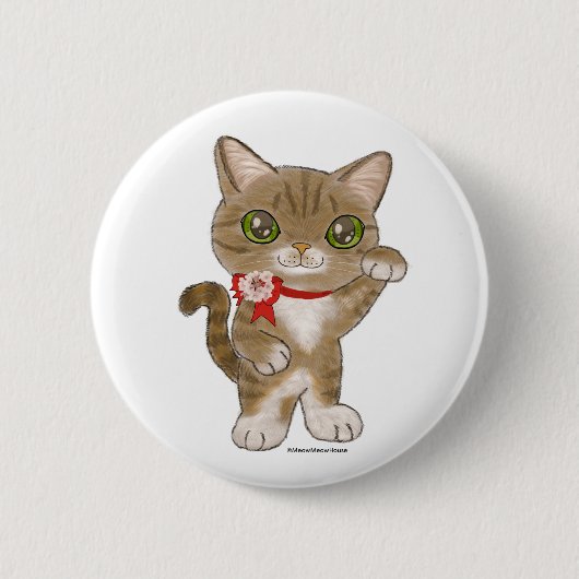 Lucky Cat in Londen Ronde Button 5,7 Cm (Voorkant)
