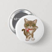 Lucky Cat in Londen Ronde Button 5,7 Cm (Voorkant /achterkant)