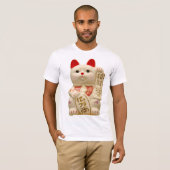 Lucky Cat Japanse Good Luck Waving Cat T-shirt (Voorkant volledig)