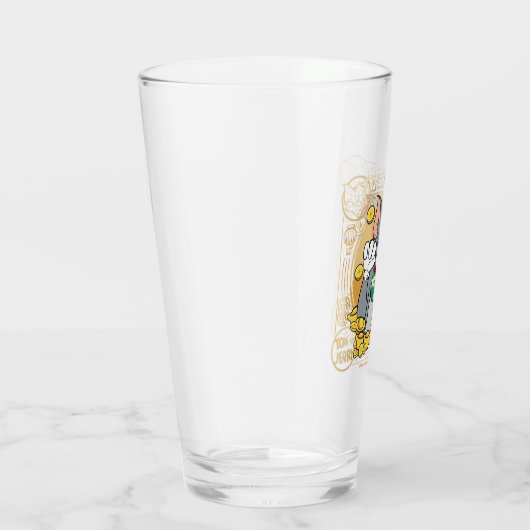 Lucky Cat Jerry met Gold Sycees Glas (Rechts)