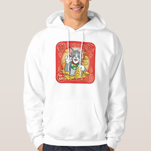 Lucky Cat Jerry met Gold Sycees Hoodie (Voorkant)