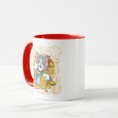 Lucky Cat Jerry met Gold Sycees Mok (Voorkant links)