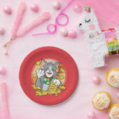 Lucky Cat Jerry met Gold Sycees Papieren Bordje (Feest)