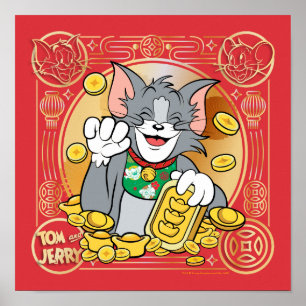 Lucky Cat Jerry met Gold Sycees Poster