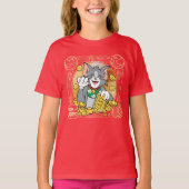 Lucky Cat Jerry met Gold Sycees T-shirt (Voorkant)