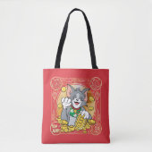 Lucky Cat Jerry met Gold Sycees Tote Bag (Voorkant)