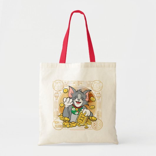 Lucky Cat Jerry With Gold Sycees Tote Bag (Voorkant)