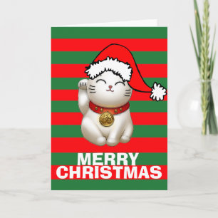 Lucky Cat Kerstmis Feestdagen Kaart