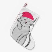 Lucky Cat Kerstmis stoppen Kleine Kerstsok (Voorkant (Hangend))